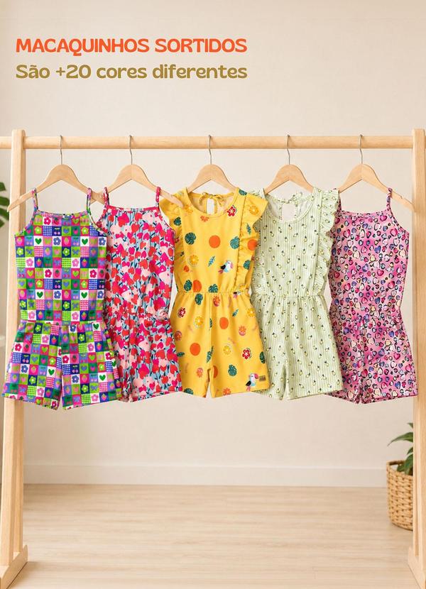 Kit 4 Macaquinhos Verao Menina Multicor