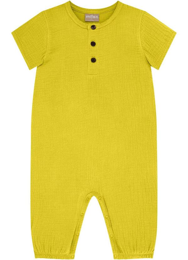 Macacão Bebê Menino Básico Amarelo