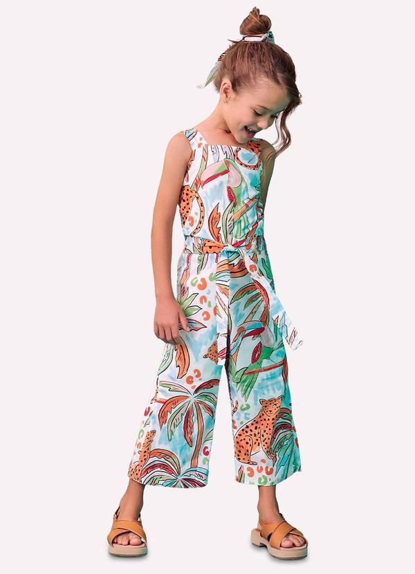Macacão Infantil Menina Pantacourt Branco