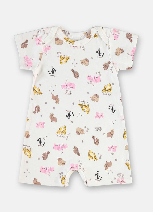 Macaquinho Bebê Menina Suedine Estampado