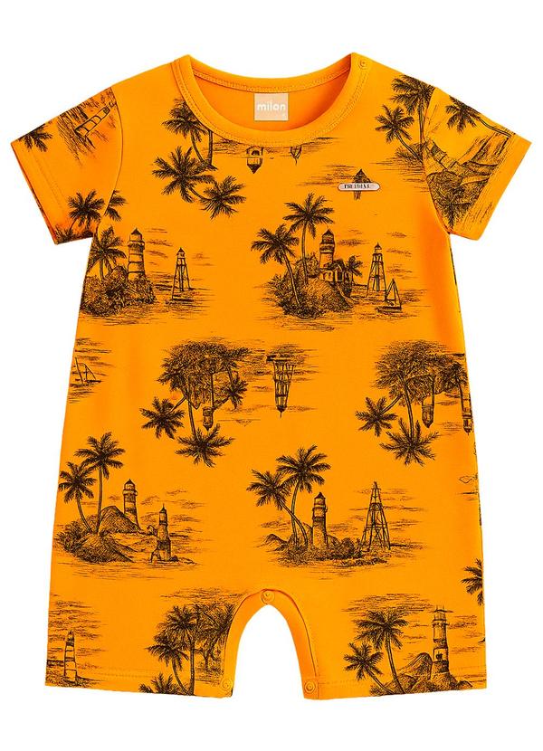 Vista 2 Macaquinho Bebê Menino Estampa Amarelo Milon Milon