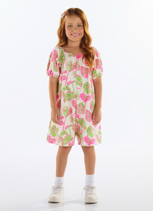 Macaquinho Estampado Menina Verde