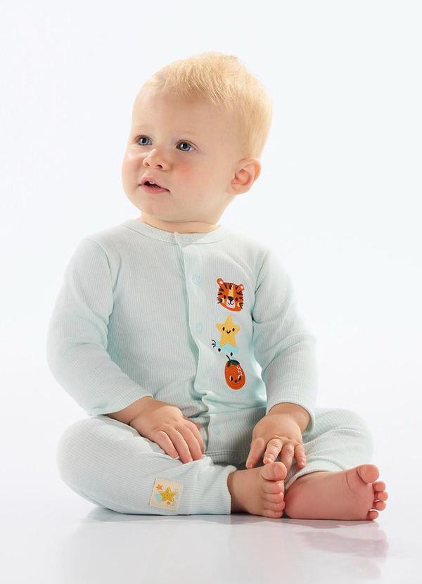 Macaquinho Estampado Unissex Bebê Azul