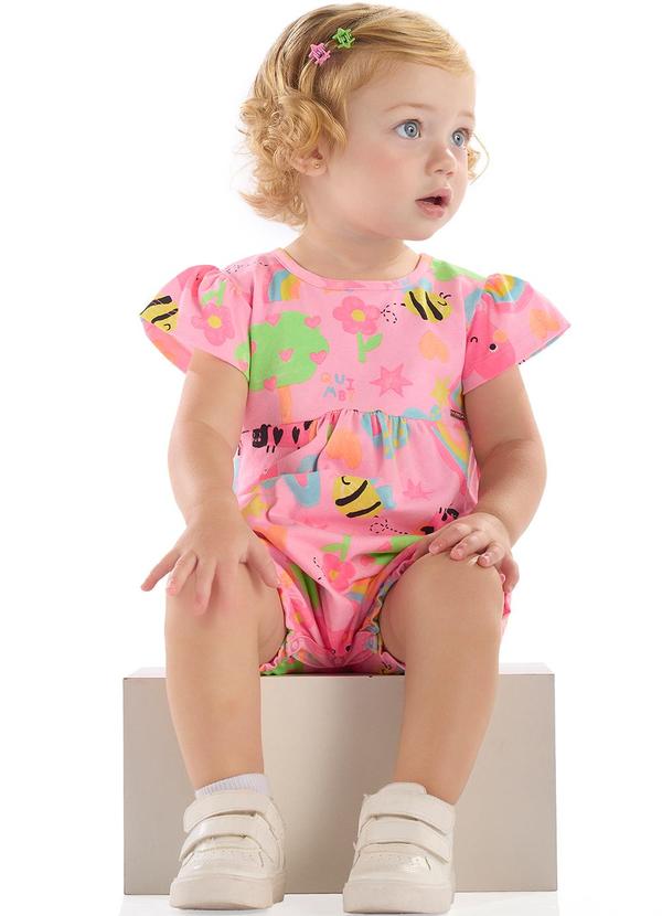 Macaquinho para Bebê em Cotton Rosa