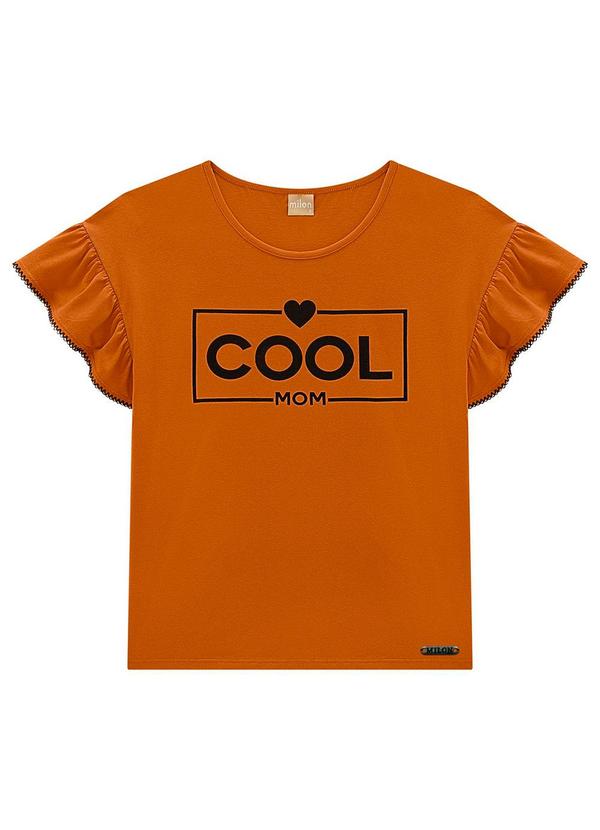 Vista 2 Blusa Adulta Menina Lettering Marrom Milon Milon