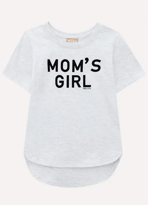 Vista 2 Blusa Infantil Menina Lettering Cinza Milon Milon