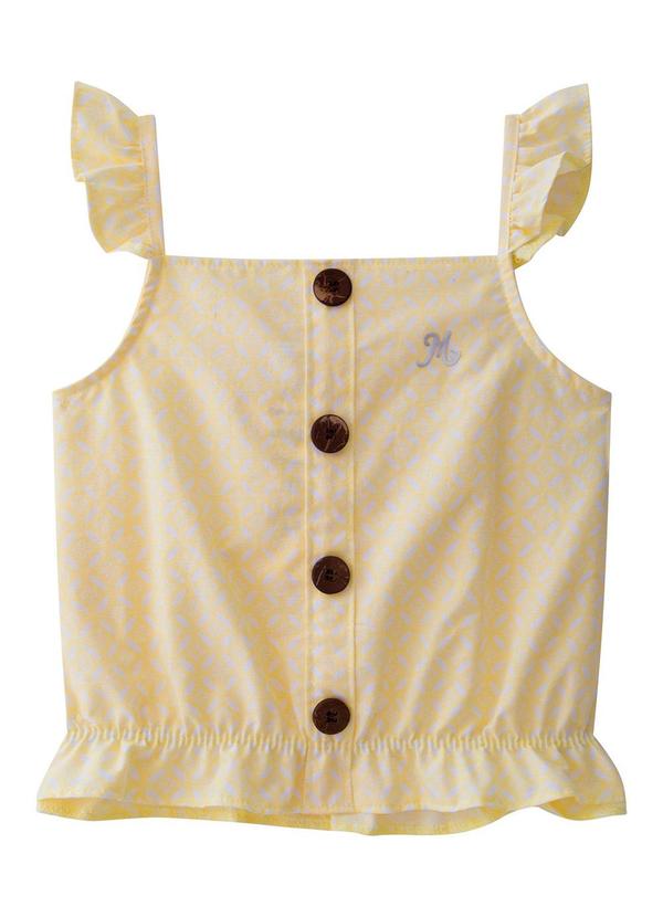 Vista 2 Blusa Infantil Menina Amarelo Milon Milon
