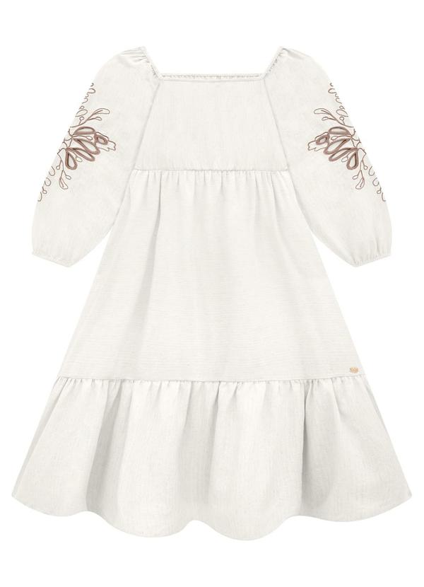 Blusa Infantil Menina Bordado Off White