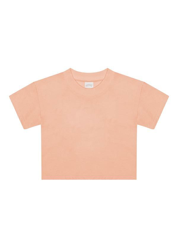 Blusa Infantil Menina de Mangas Curtas Laranja