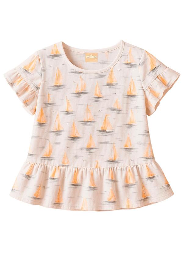 Vista 2 Blusa Infantil Menina Estampa Branco Milon Milon