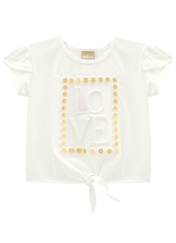 Blusa Infantil Menina Estampa Off White