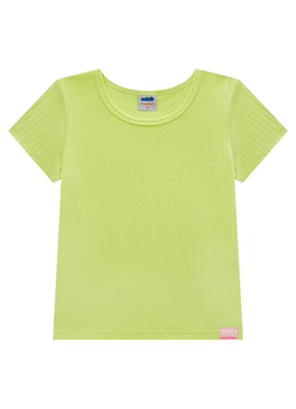 Vista 2 Blusa Menina em Canelado Pa Verde Marlan Marlan