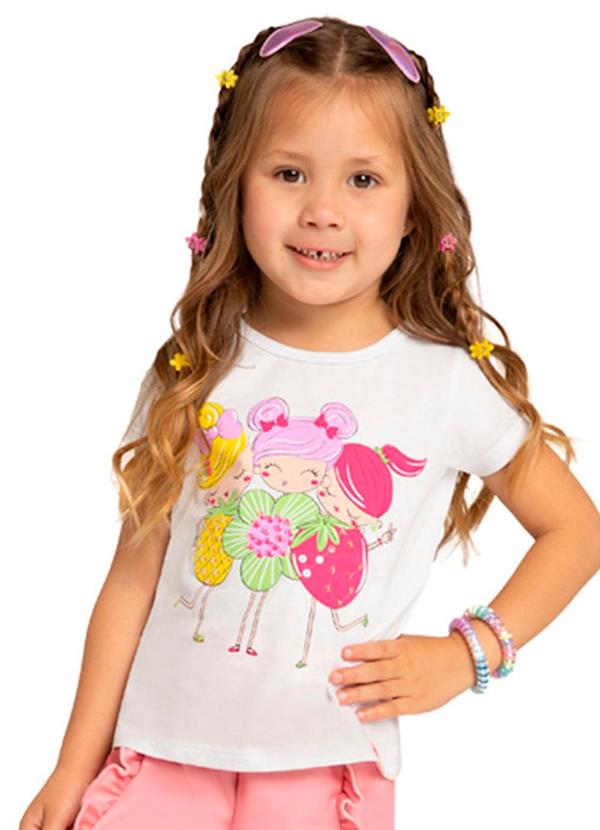 Blusa Menina em Meia Malha Penteada Branco