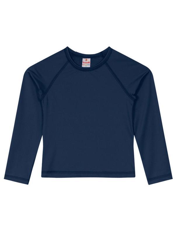 Vista 2 Camiseta Infantil Unissex com Proteção Uv Azul Brandili Brandili