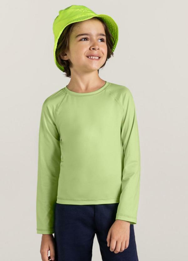 Vista 2 Camiseta Infantil Unissex com Proteção Uv Verde Brandili Brandili