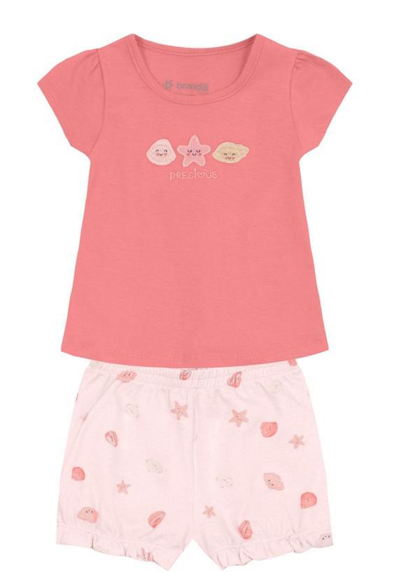 Vista 2 Conjunto Bebê Menina de Estrelinha Rosa Brandili Brandili