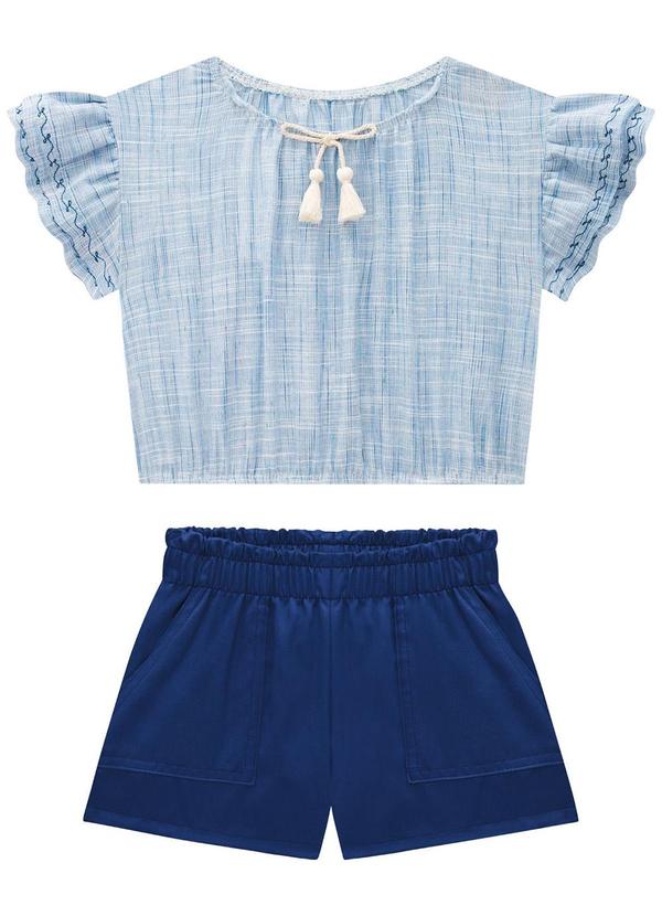 Vista 2 Conjunto Infantil Menina Azul Milon Milon