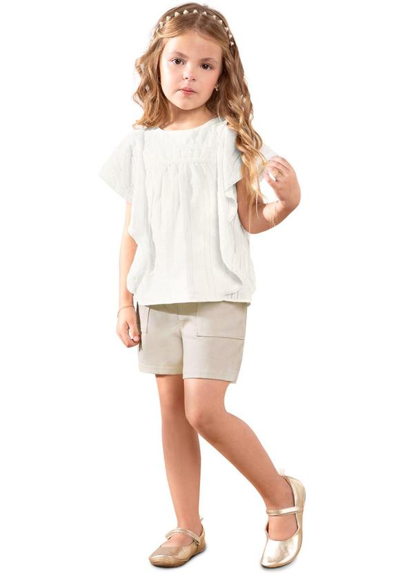 Vista 2 Conjunto Infantil Menina Badado Off White Milon Milon
