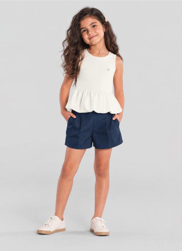 Conjunto Infantil Menina Balonê Bege