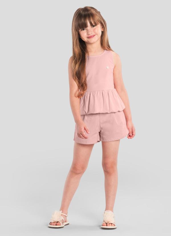 Conjunto Infantil Menina Balonê Rosa