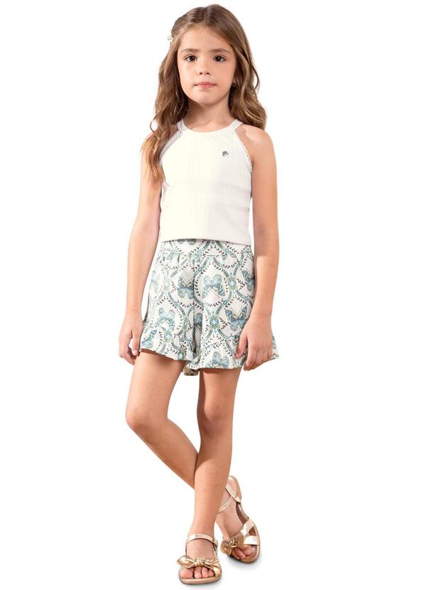 Vista 2 Conjunto Infantil Menina Borboleta Off White Milon Milon