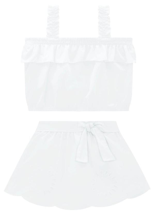 Conjunto Infantil Menina Bordado Branco