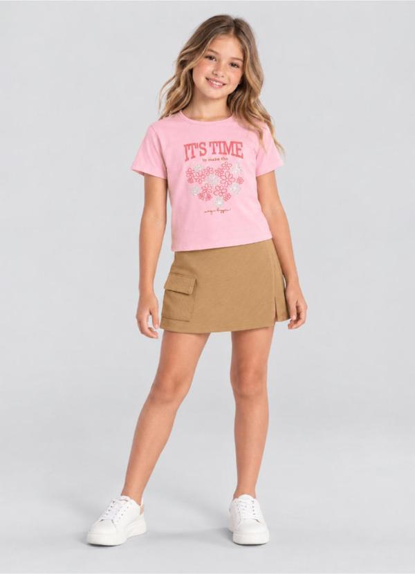 Conjunto Infantil Menina com Flores Rosa