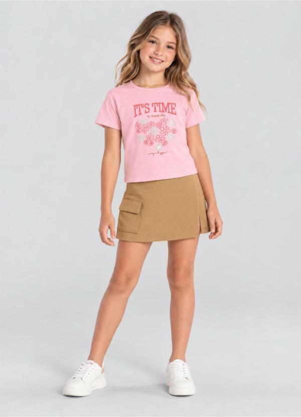 Conjunto Infantil Menina com Flores Rosa