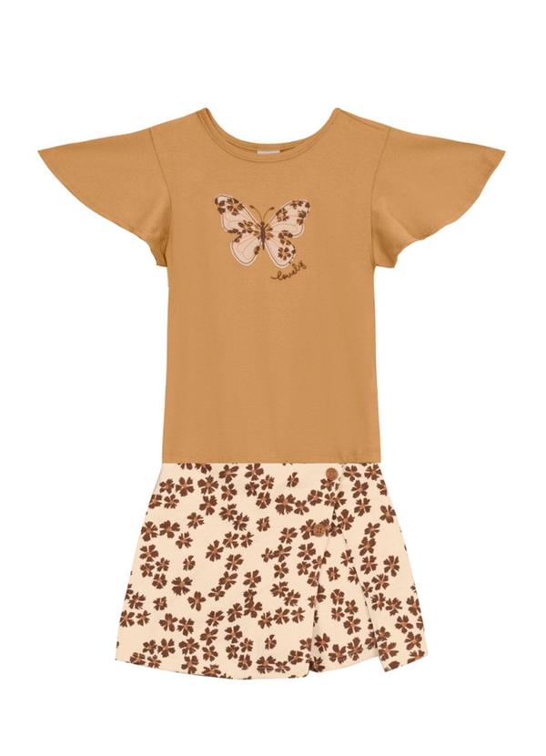 Vista 2 Conjunto Infantil Menina de Borboleta Marrom Brandili Brandili