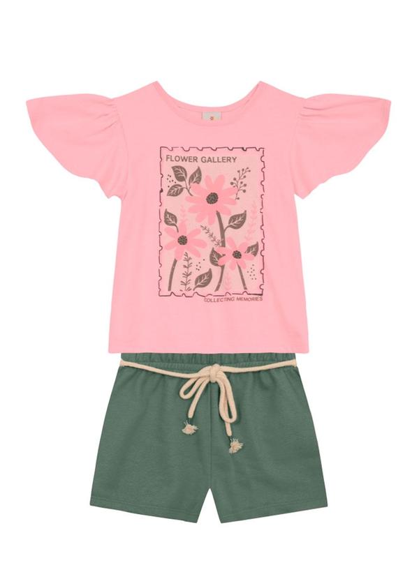 Conjunto Infantil Menina de Flores Rosa