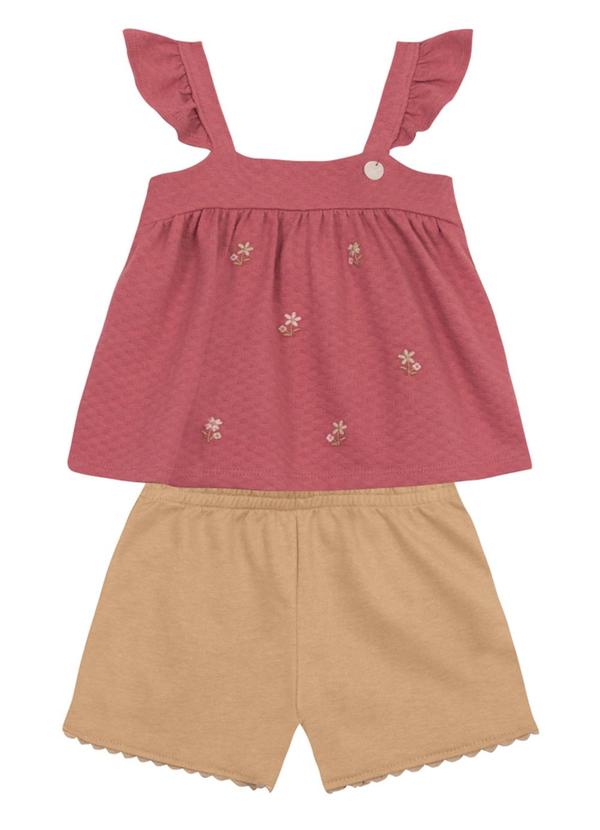 Conjunto Infantil Menina de Florzinhas Rosa