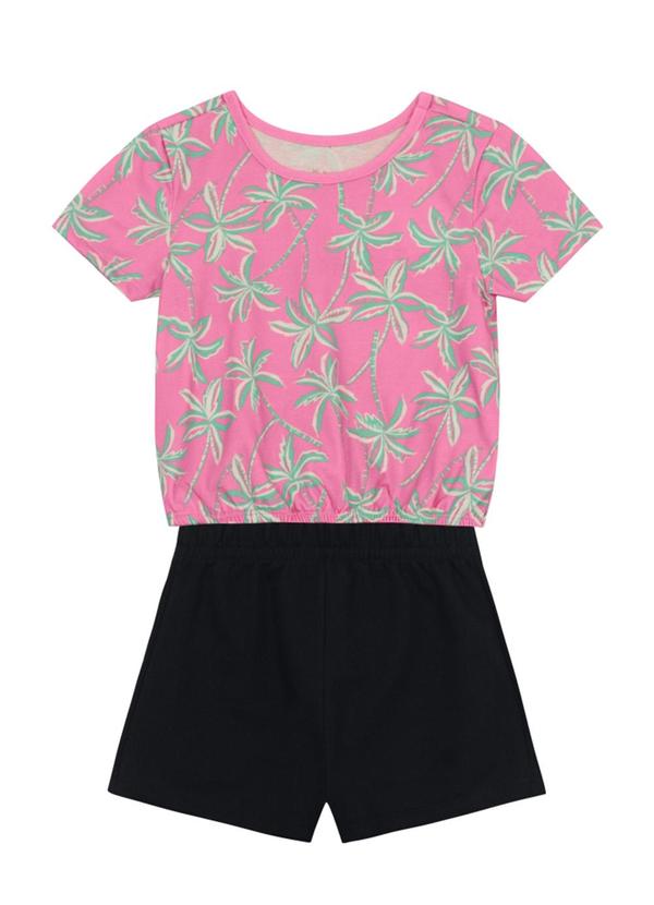 Vista 2 Conjunto Infantil Menina de Morango Rosa Brandili Brandili