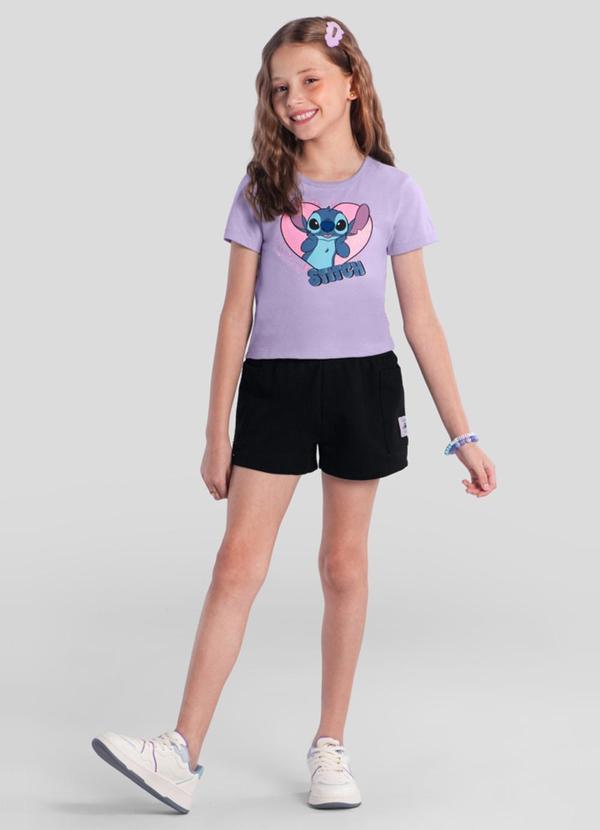 Conjunto Infantil Menina do Stitch Roxo