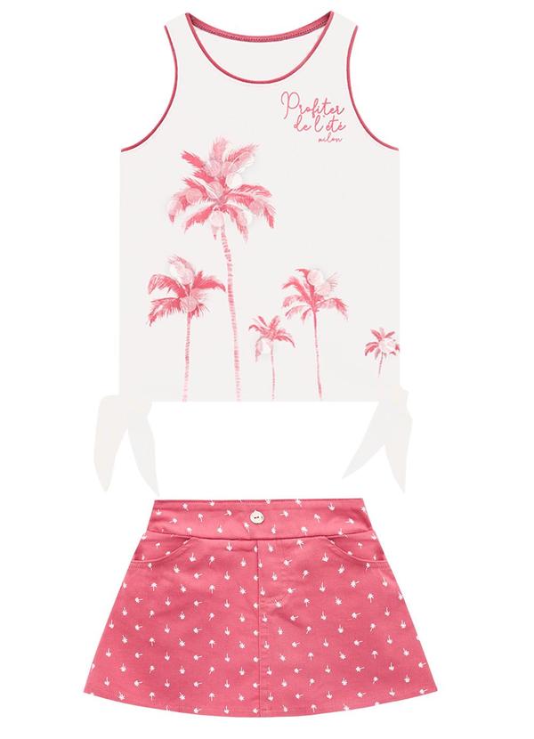 Conjunto Infantil Menina Estampa Off White