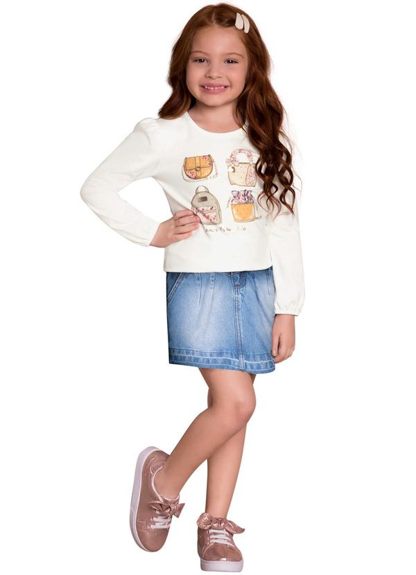Conjunto Infantil Menina Estampa Off White