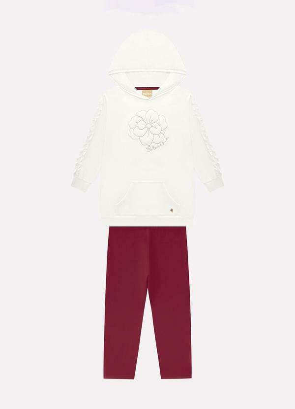 Conjunto Infantil Menina Flor Off White