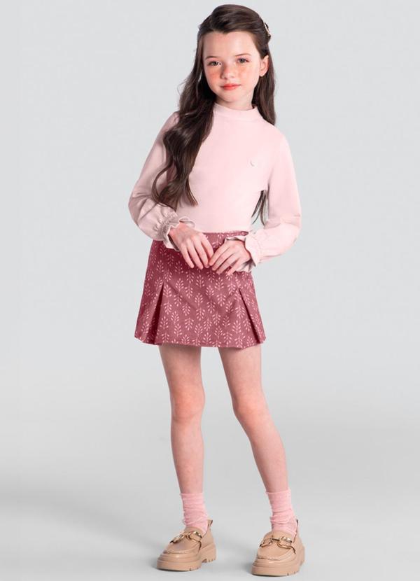 Conjunto Infantil Menina Floral Rosa