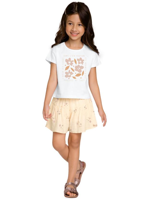 Conjunto Infantil Menina Flores Branco