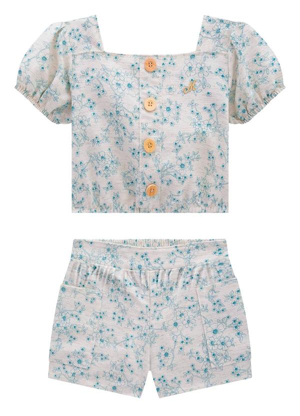 Conjunto Infantil Menina Flores Verde