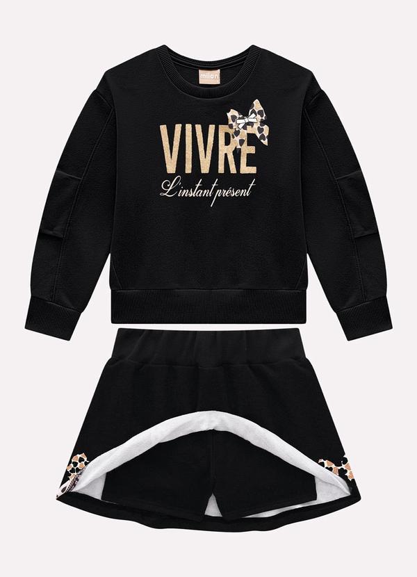 Conjunto Infantil Menina Laço Preto