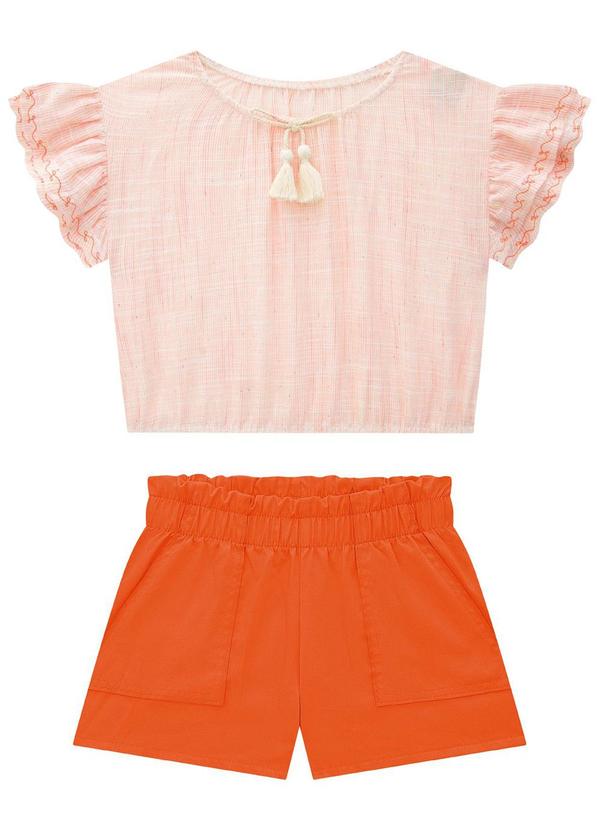 Vista 2 Conjunto Infantil Menina Laranja Milon Milon