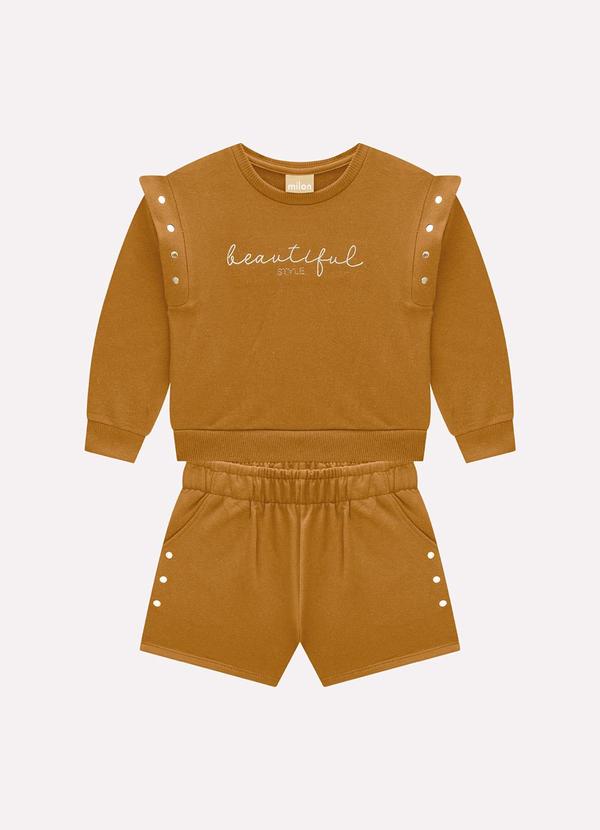 Conjunto Infantil Menina Lettering Amarelo
