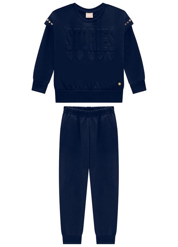 Conjunto Infantil Menina Lettering Azul