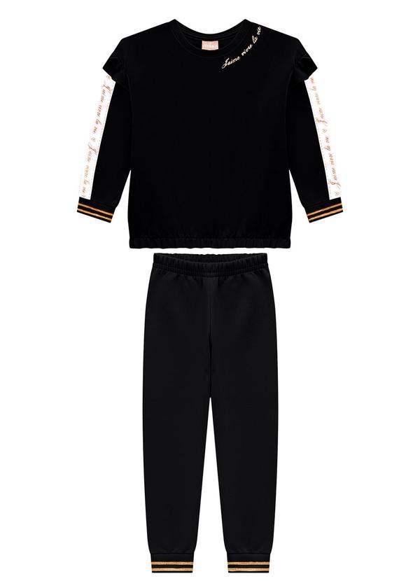 Conjunto Infantil Menina Lettering Preto