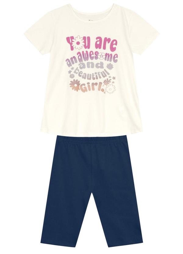 Conjunto Infantil Menina Metalizado Bege