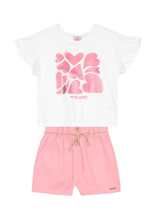 Conjunto Infantil Menina Metalizado Branco