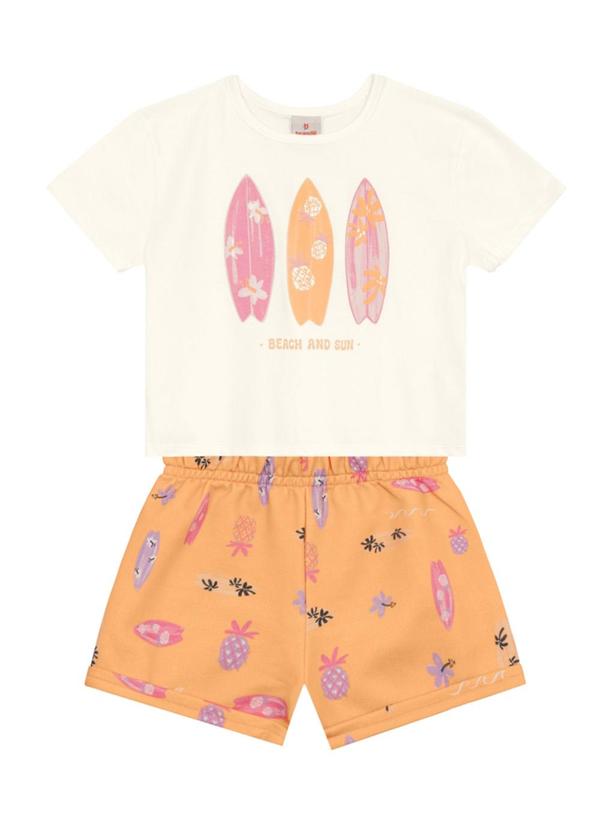 Vista 2 Conjunto Infantil Menina Praiano Bege Brandili Brandili