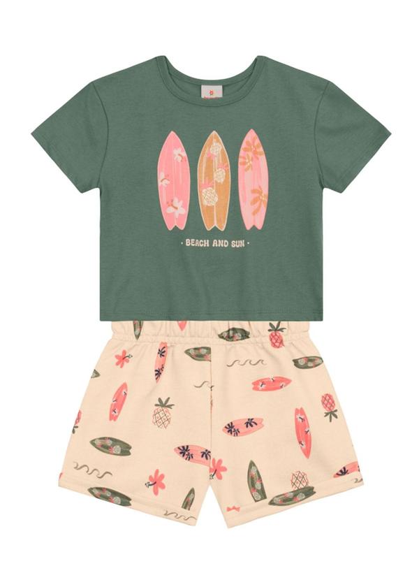 Vista 2 Conjunto Infantil Menina Praiano Verde Brandili Brandili