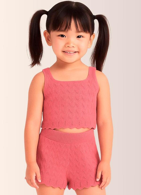 Vista 2 Conjunto Tricot Feminino Rosa