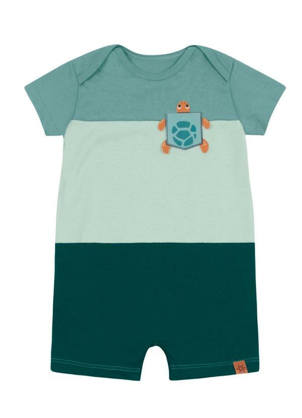 Vista 2 Macaquinho Bebê Menino de Tartaruguinha Verde Brandili Brandili